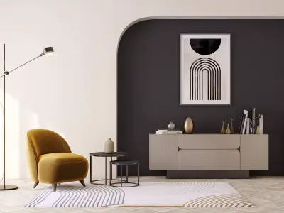 Interior scene living room 10 3D model