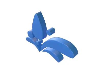 Wave Symbol v1 001 Low-poly 3D model