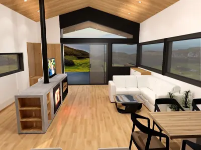 Modern designed house K90 Low-poly 3D model