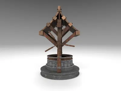 Gaming Low poly Well model  Low-poly 3D model