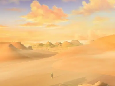 desert sand desert oasis wilderness 3D model