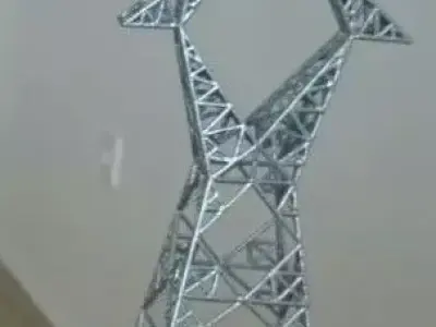 High Voltage Line Pole Drawing PDH type 3D print model