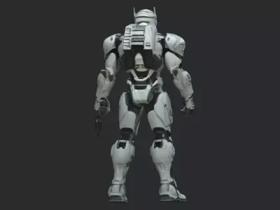 Futuristic Sci-Fi Robot Soldier 3D model