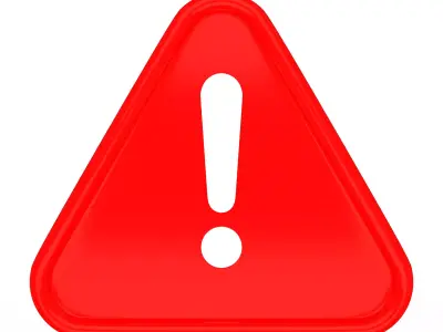 Red Warning Attention Sign Low-poly 3D model