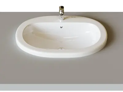 Roca Coral sink 56x48 cm built-in top 327898000 3D model