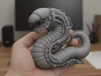 Mecha Worm Creature  High-Detail SciFi 3D Printable Model 3D print model