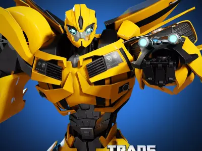 Bumblebee Transformers Prime Rig Low-poly 3D model