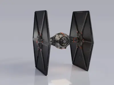 Tie Fighter Star Wars 3D Model Low-poly 3D model