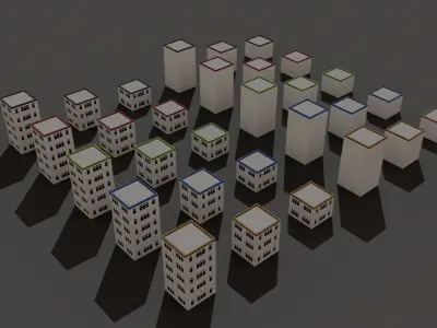 Cartoon Building Low Poly Building H 30 Variant Low-poly 3D model