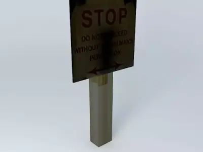 Eco Rail Track STOP Sign Dummy Old Steam Days Free 3D model