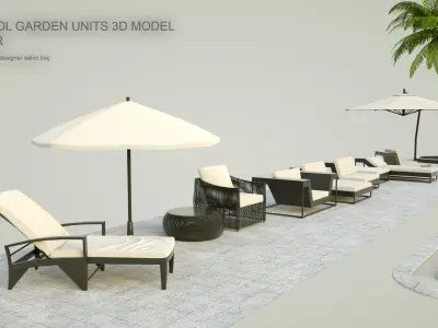  Pool garden units 3d model pack 3D model