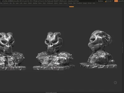 robot head bust 08 3d print model 3D print model