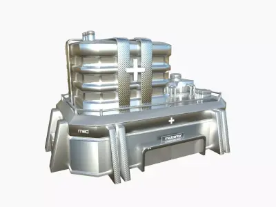 SciFi Hospital A08 Metallic - Sci Fi Exterior Design Low-poly 3D model