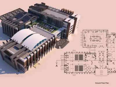 7 Projects - Art Center 2021 - 2Ds Plans - 3Ds Files 3D Model Pack