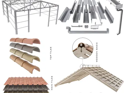 sloped roof-sandwich panel 3D model