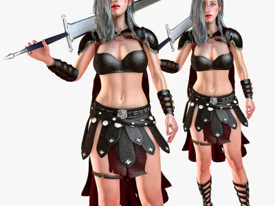 Historical Female Girl Character Fantasy Collection 3D model