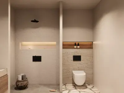Wabi Sabi Bathroom Design 3D model