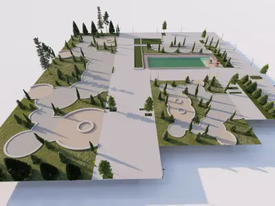 public park-Private Park Landscape -Park Center 3D model