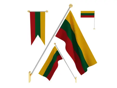 Flags of Lithuania 3D model