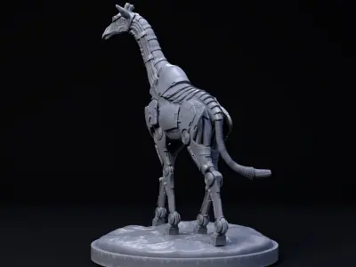 Giraffe mecha robot 32mm scale pre-supported animal 3D print model