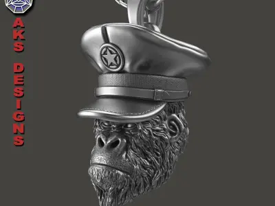 Animal Pendant jewelry Army captain Guerilla v150 3D print model