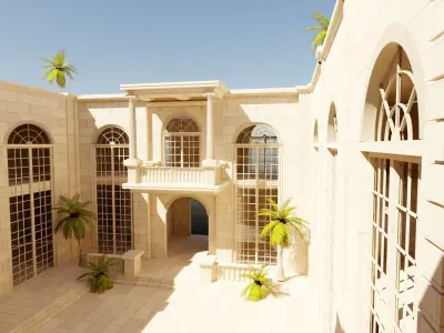 medieval building Low-poly 3D model