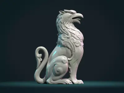 Griffon lion statue 3D print model