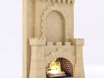 classical marble fireplace 4 3D model