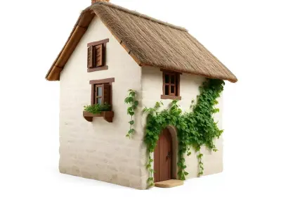 Charming Cottage model pack Low-poly 3D model