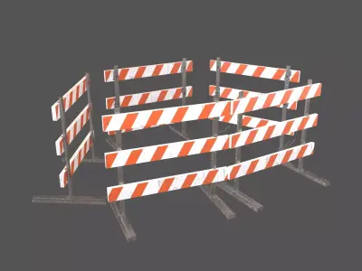 Road Barriers v3 003 Low-poly 3D model