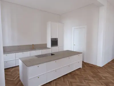 Apartment Shell With Kitchen And Bathroom 3D model