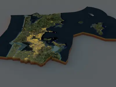 Auckland City New Zealand 3D model