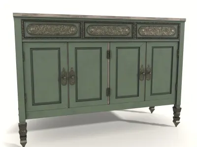 sideboard distressed Low-poly 3D model