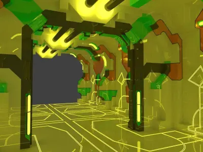 Sci-fi corridor 3D model get
