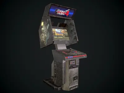 Arcade GAme Machine V3 Cyberpunk Optimized FOr games  Low-poly 3D model