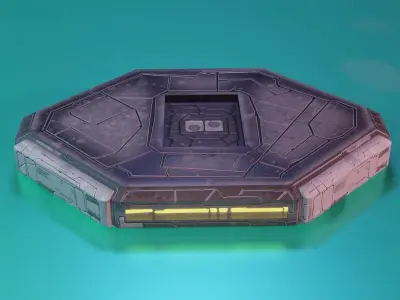 Modular Stylized Cyberpunk Building 7 Low-poly 3D model