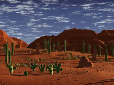 Stylized Desert Environment 3D model