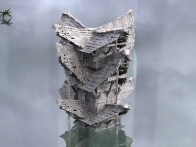 Thatched Pirate Hut 3D model