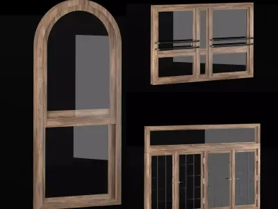 Modern Wooden windows 3D model