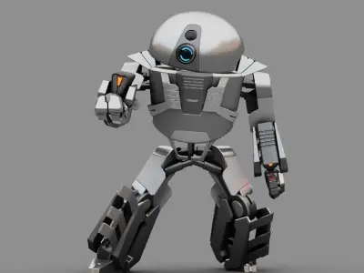 Combat Droid nino  rigged character 3D model