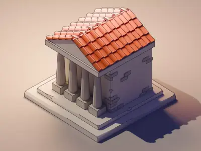 Line Art House Low-poly 3D model