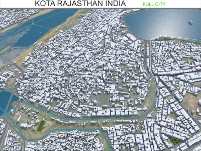 Kota Rajasthan India 20km Low-poly 3D model