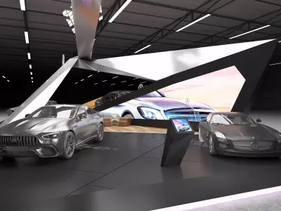 Exhibition Stand Stall Booth Low-poly 3D model