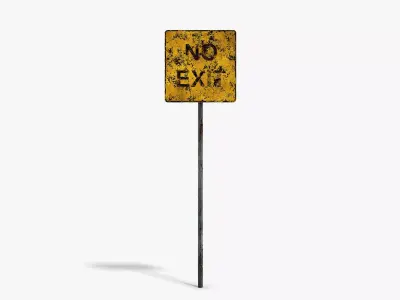 Damaged No Exit Sign Low-poly 3D model