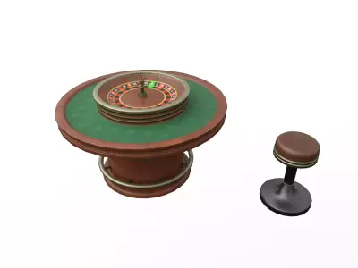 Stylized Casino Game Pack  Low Poly Roulette Slot Poker Low-poly 3D model