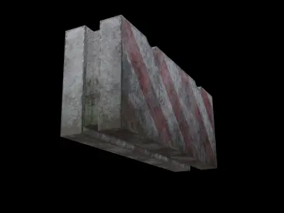 Concrete block restricting traffic PBR low-poly game ready Low-poly 3D model