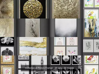 Collection of Picture Frames - 20 sets 3D Model Pack 23