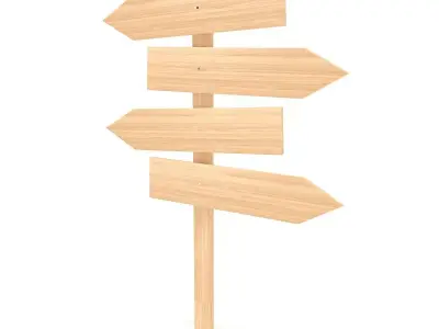Wooden Signboard  3D model