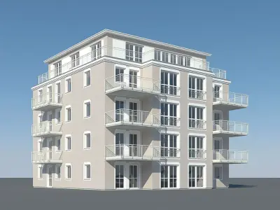 Apartments 2 window on sky 3D model