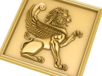 perspolis lion  relief 3D model